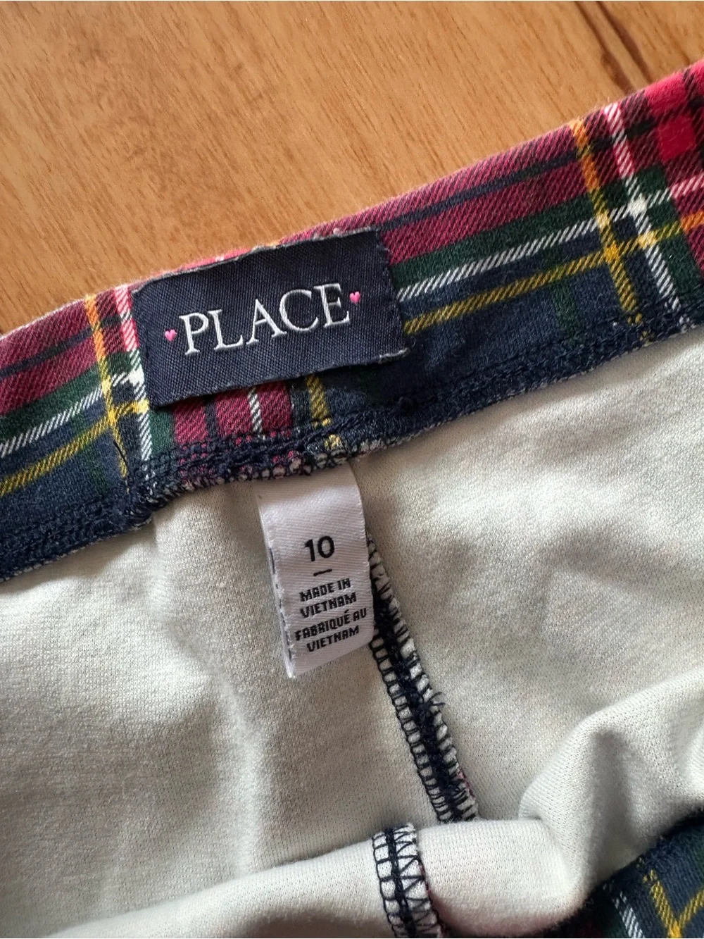 Place Girls Plaid Ponte Leggings in Navy, Red & Yellow